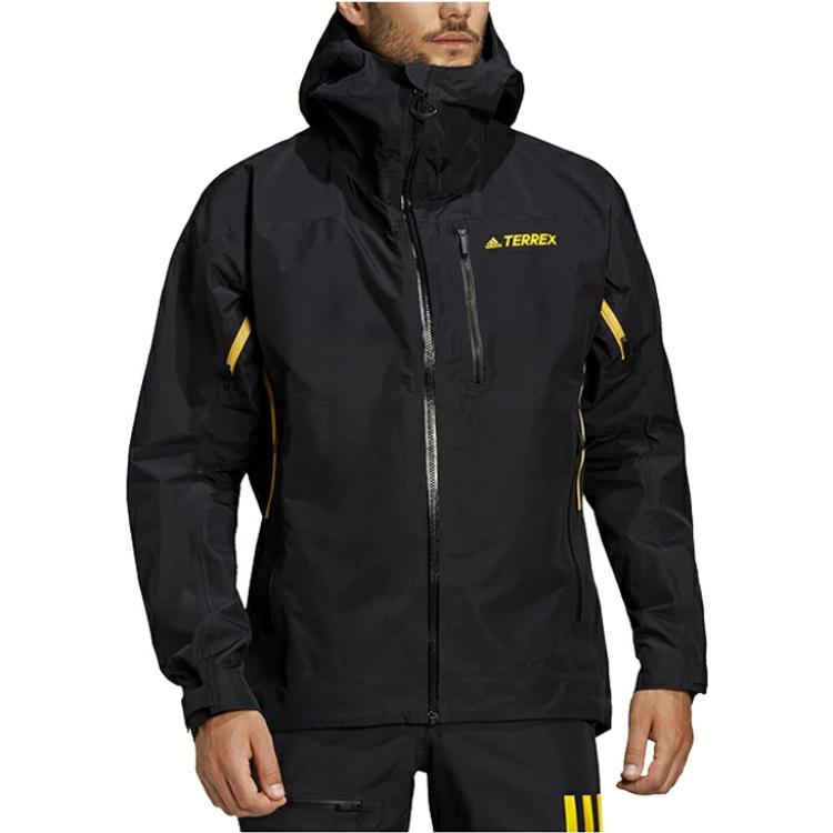 Lookbook adidas Chaqueta Negra con Capucha a Prueba de Viento e Impermeable con Cierre GH7370