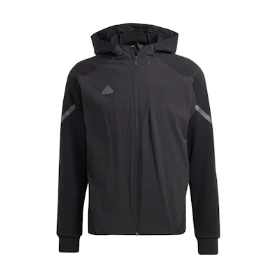 adidas Black Logo Zip-Up Hoodie Jacket IC8039
