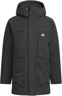 阿迪达斯黑色长款连帽羽绒防风防水保暖外套 IV7553 Order 阿迪达斯黑色长款连帽羽绒防风防水保暖外套 IV7553