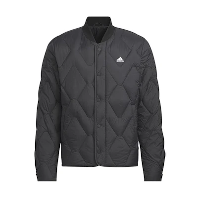 adidas Black Outdoor Puffer Jacket with Logo - Training & Casual Wear IW0775
