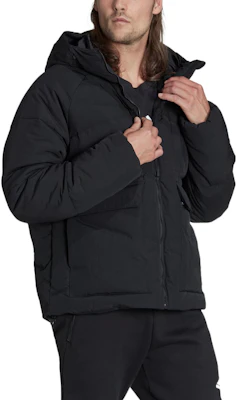 adidas Jaket Puffer Hoodie Hitam Solid dengan Resleting. HN9930 Shop adidas Jaket Puffer Hoodie Hitam Solid dengan Resleting. HN9930