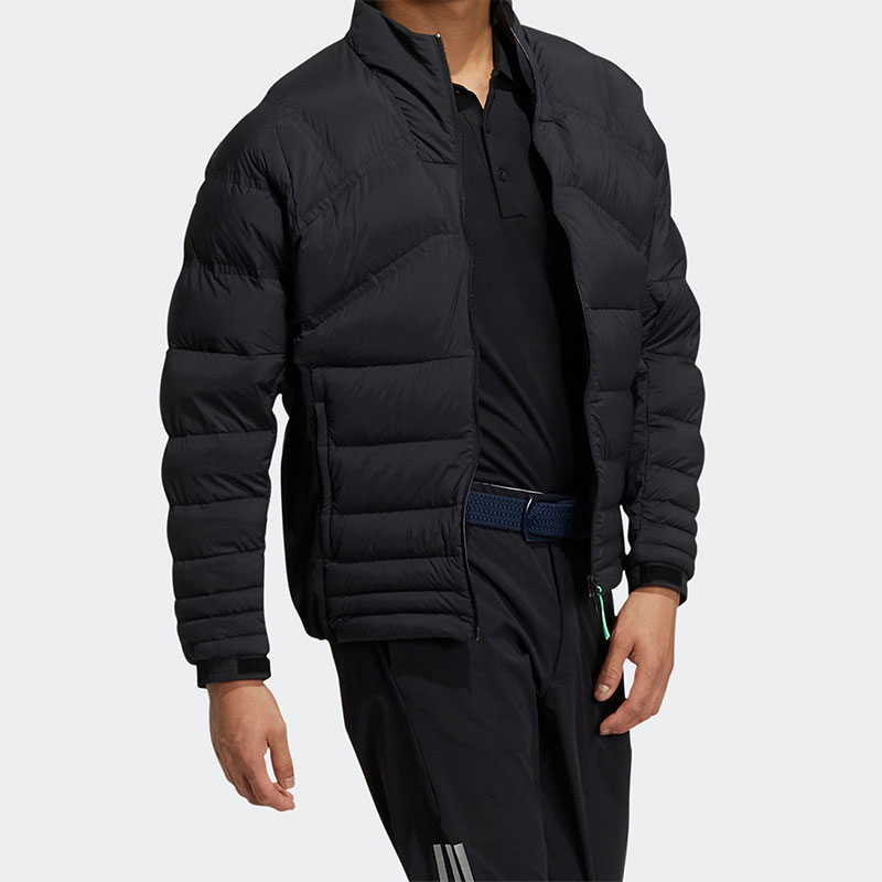 adidas  Black Solid Color Puffer Jacket with Zipper and Stand Collar. GT3417 圖 3