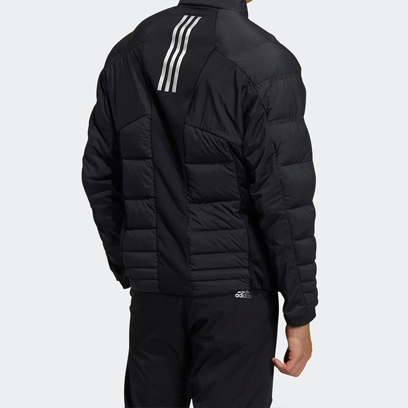 adidas  Black Solid Color Puffer Jacket with Zipper and Stand Collar. GT3417 圖 4