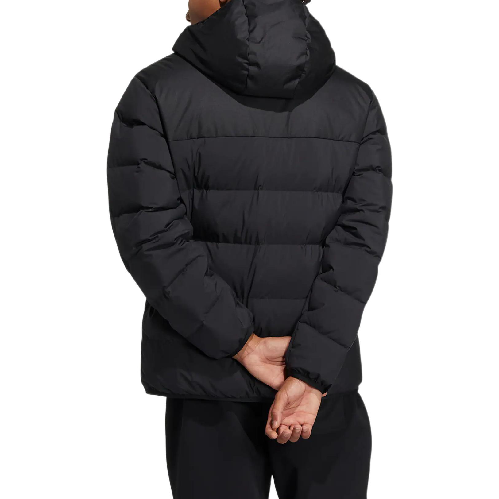 adidas  Black Solid Logo Printed Hooded Down Jacket with Zipper. HZ2597 圖 4