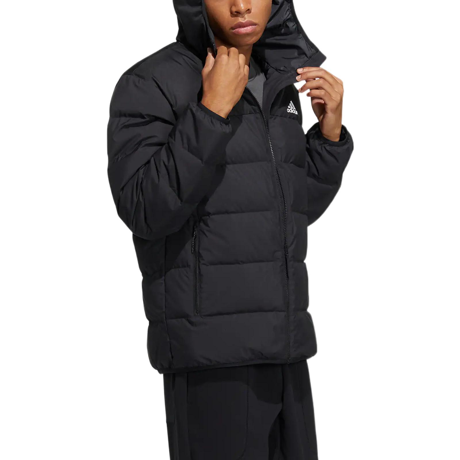 adidas  Black Solid Logo Printed Hooded Down Jacket with Zipper. HZ2597 圖 5