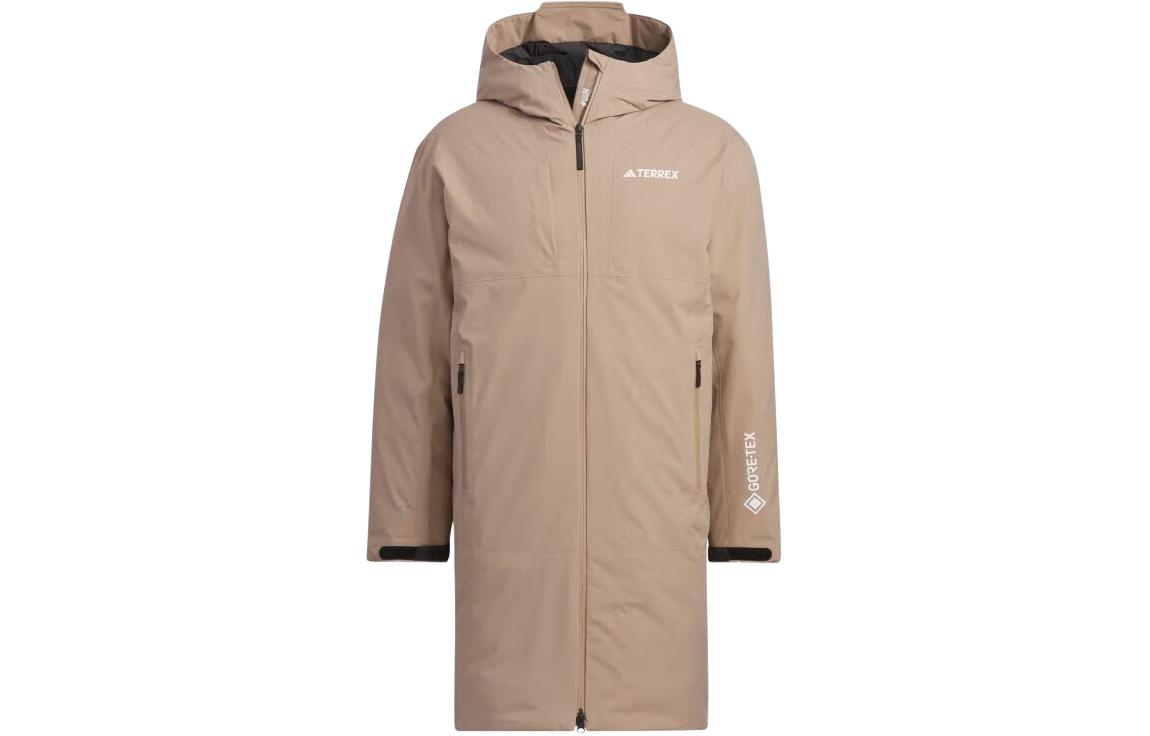 adidas  Brown Gore-Tex Waterproof Down Jacket with Hood Casual Style. IL8995