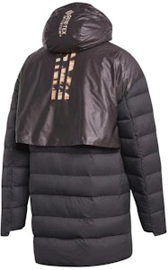 Chaqueta adidas marrón acolchada larga con capucha de algodón y diseño patchwork. FT9674 Lookbook Chaqueta adidas marrón acolchada larga con capucha de algodón y diseño patchwork. FT9674