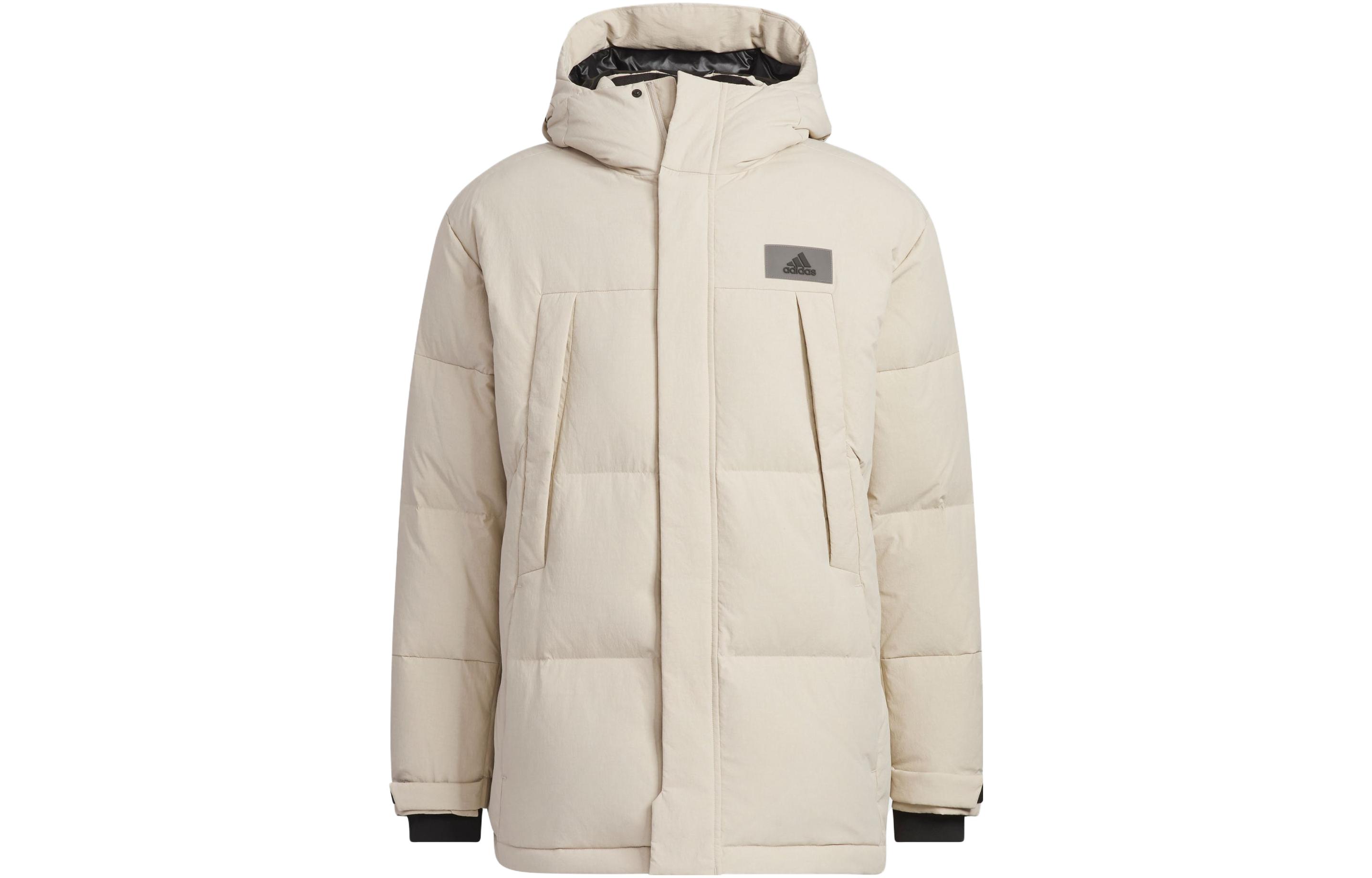 adidas  Casual Hooded Down Jacket Light Khaki/Black Duck Down IL8898