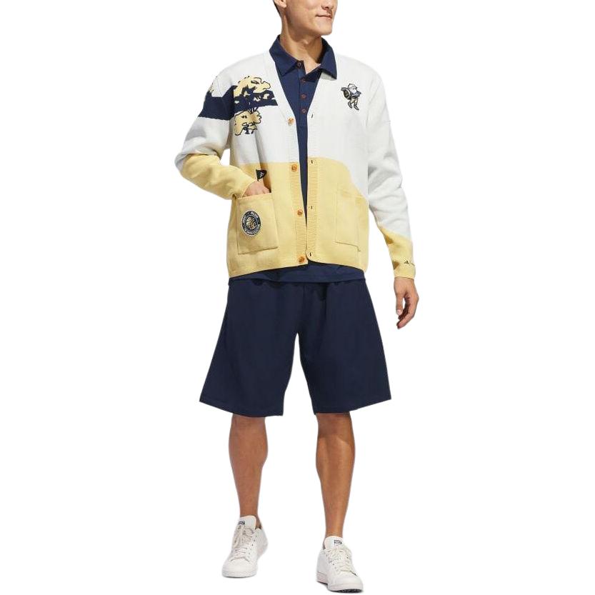 Details for adidas Sweater Rajut Kancing Warna Kuning/Putih. IN9172