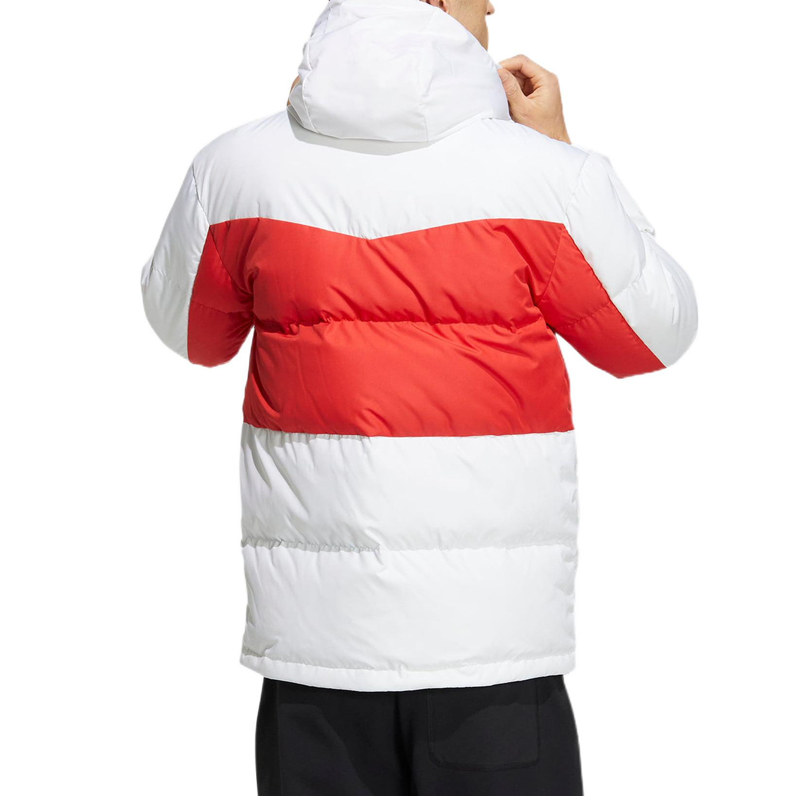 Shop adidas  Colorblock Logo Hooded Down Jacket HN2091