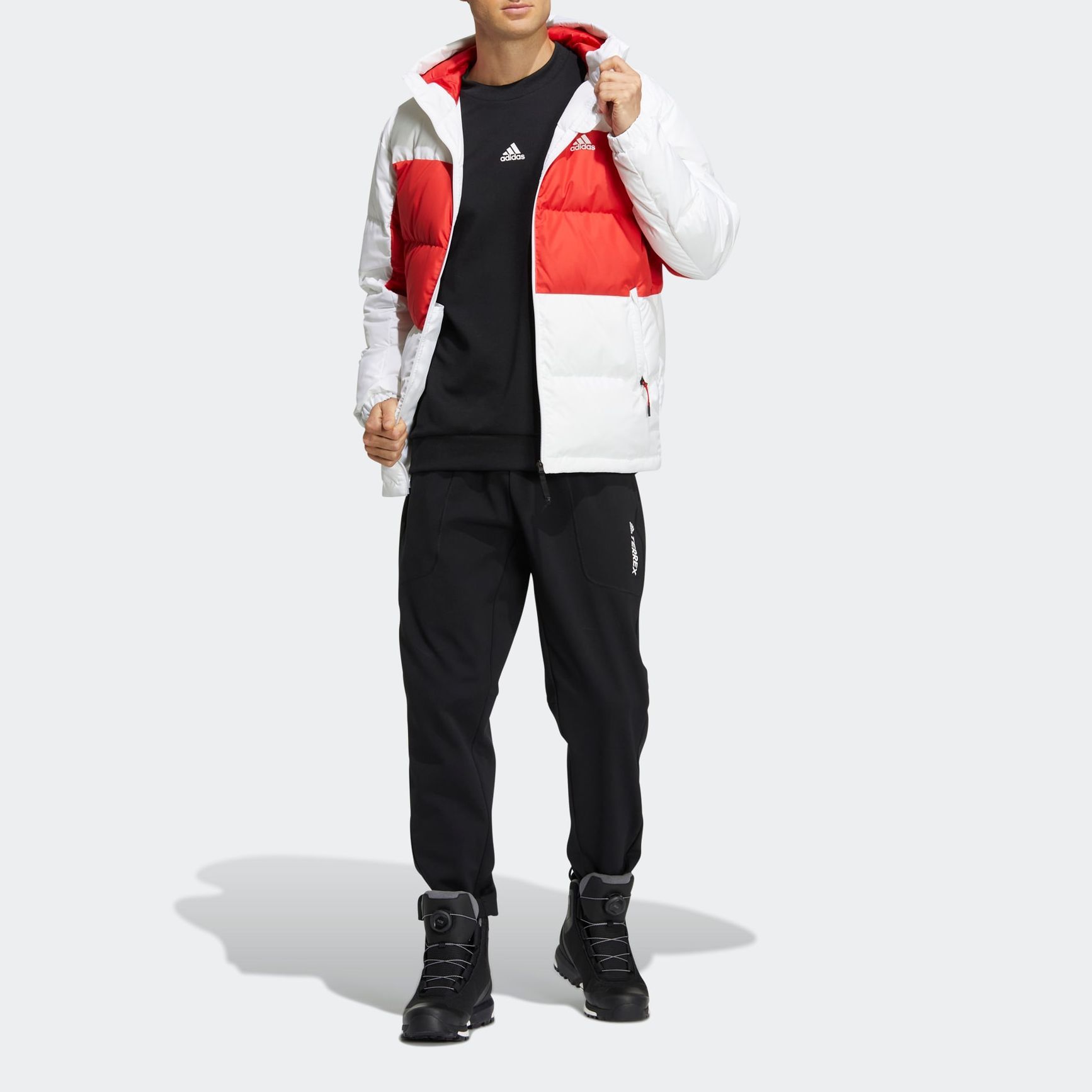 Details for adidas  Colorblock Logo Hooded Down Jacket HN2091
