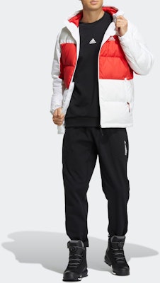 adidas Colorblock Logo Hooded Down Jacket HN2091 Details for adidas Colorblock Logo Hooded Down Jacket HN2091
