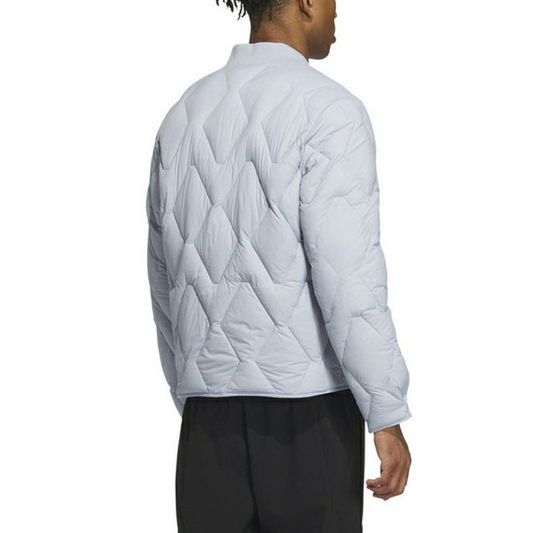 Shop 아디다스 라이트웨이트 600 필 파워 다운 자켓 솔리드 로고 라이트 그레이 IX7084