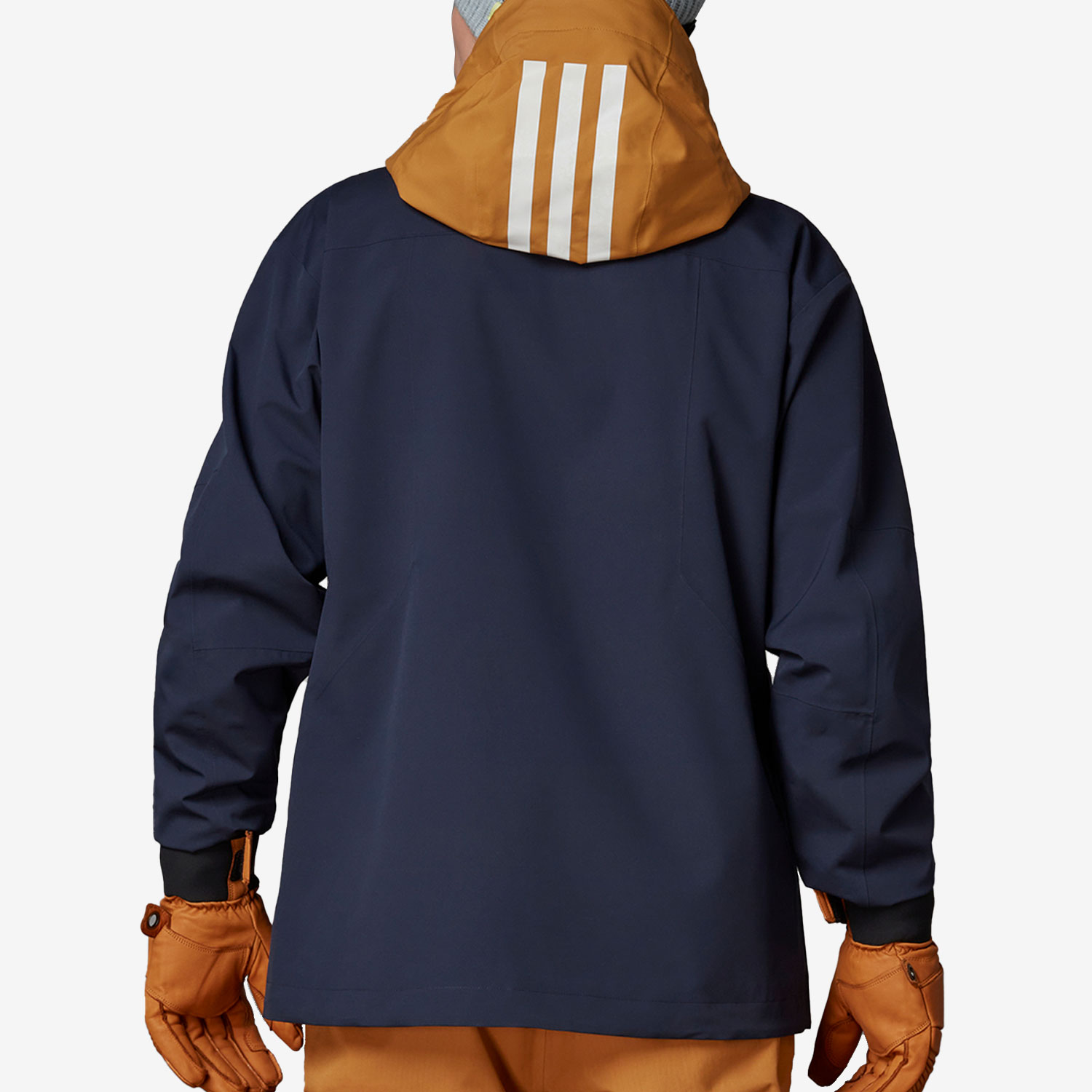 Shop adidas Jaket Ski Navy Blue Logo dengan Hoodie dan Potongan Lurus. GT2808