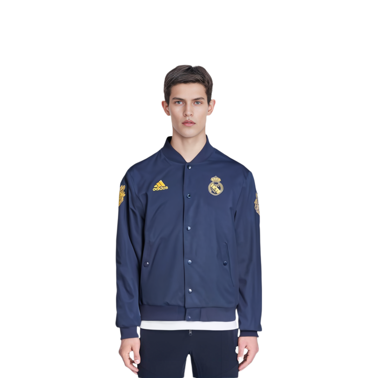 adidas  Navy Blue Long Sleeve Baseball Jacket with Embroidered Logo. FR5569 圖 7