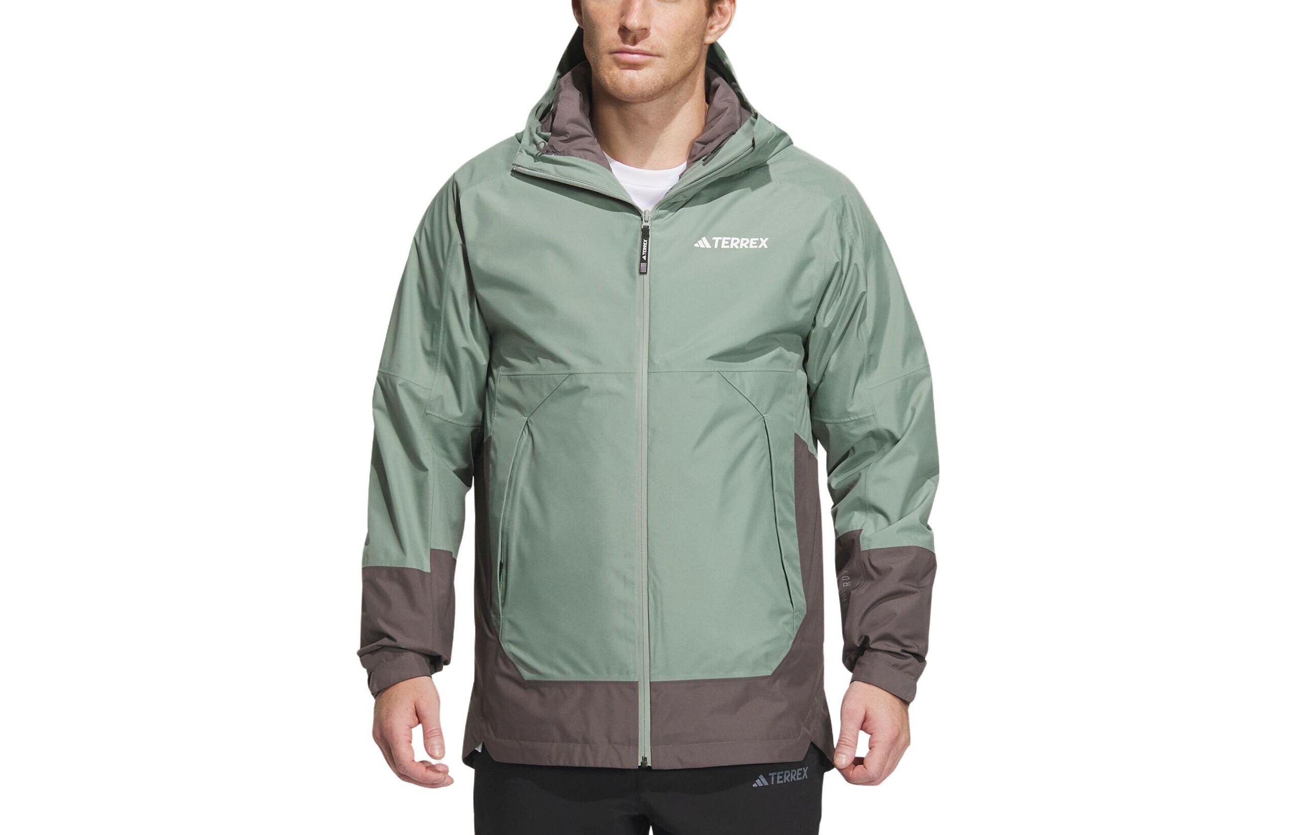 adidas  Outdoor 800-Fill Down Jacket Silver Grey Green - Waterproof Windproof IP0735