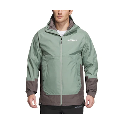 adidas Outdoor 800-Fill Down Jacket Silver Grey Green - Waterproof Windproof IP0735