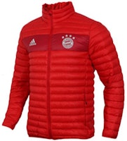 adidas Red Puffer Jacket with Logo Print and Full Zip. CY6111 adidas Red Puffer Jacket with Logo Print and Full Zip. CY6111