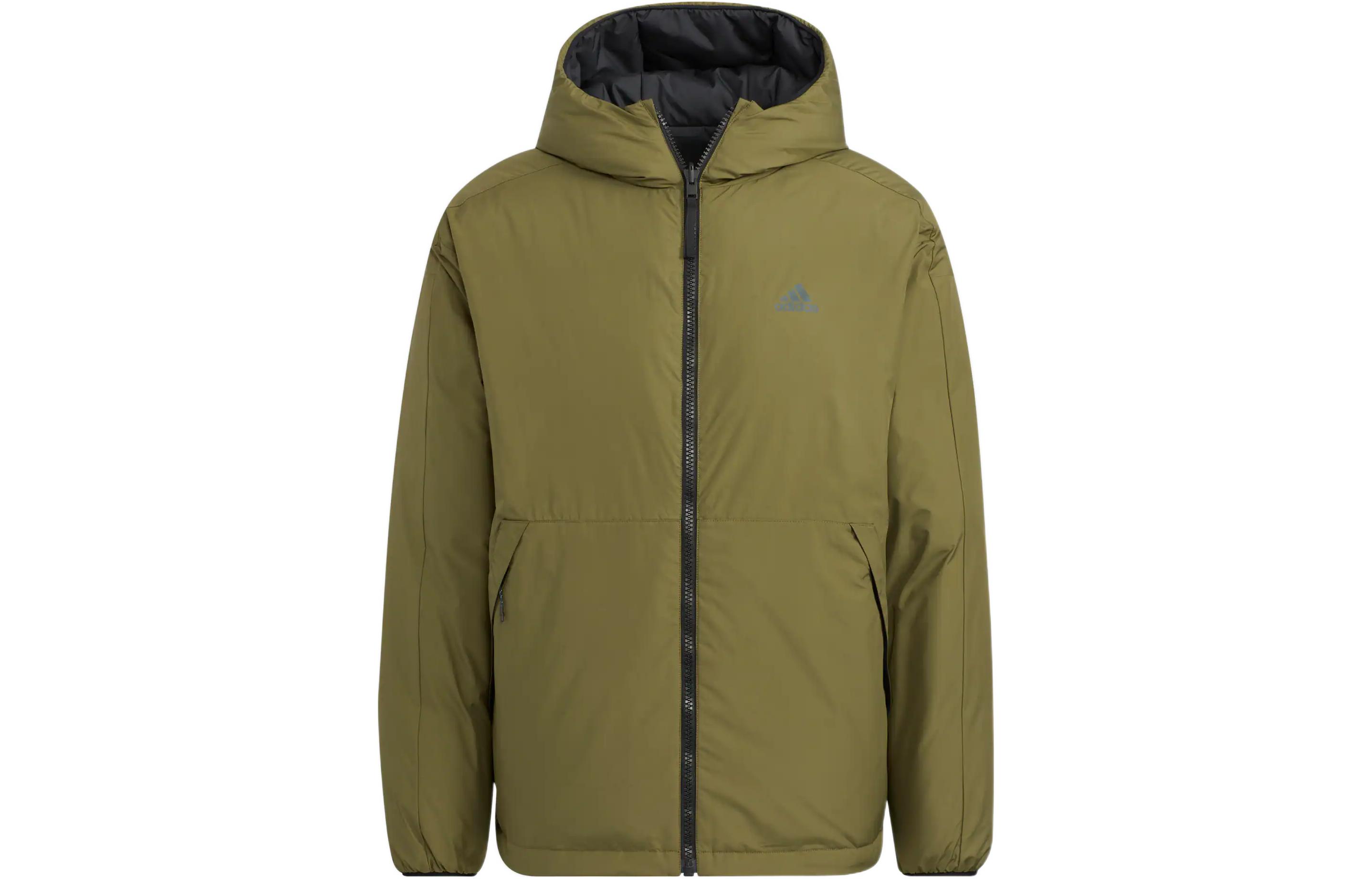 adidas  Reversible Down Jacket with Logo Print - Green HR5243