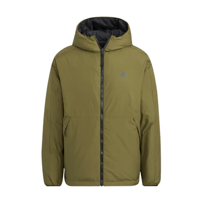 adidas Reversible Down Jacket with Logo Print - Green HR5243