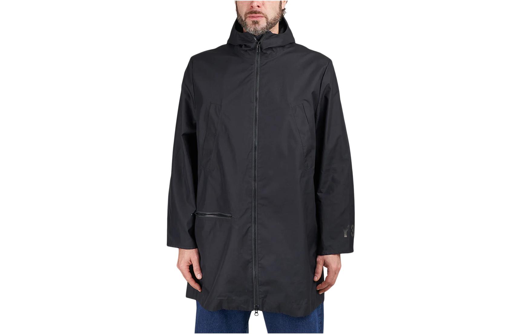 adidas  Solid Color Long Sleeve Hooded Jacket Black CF0349