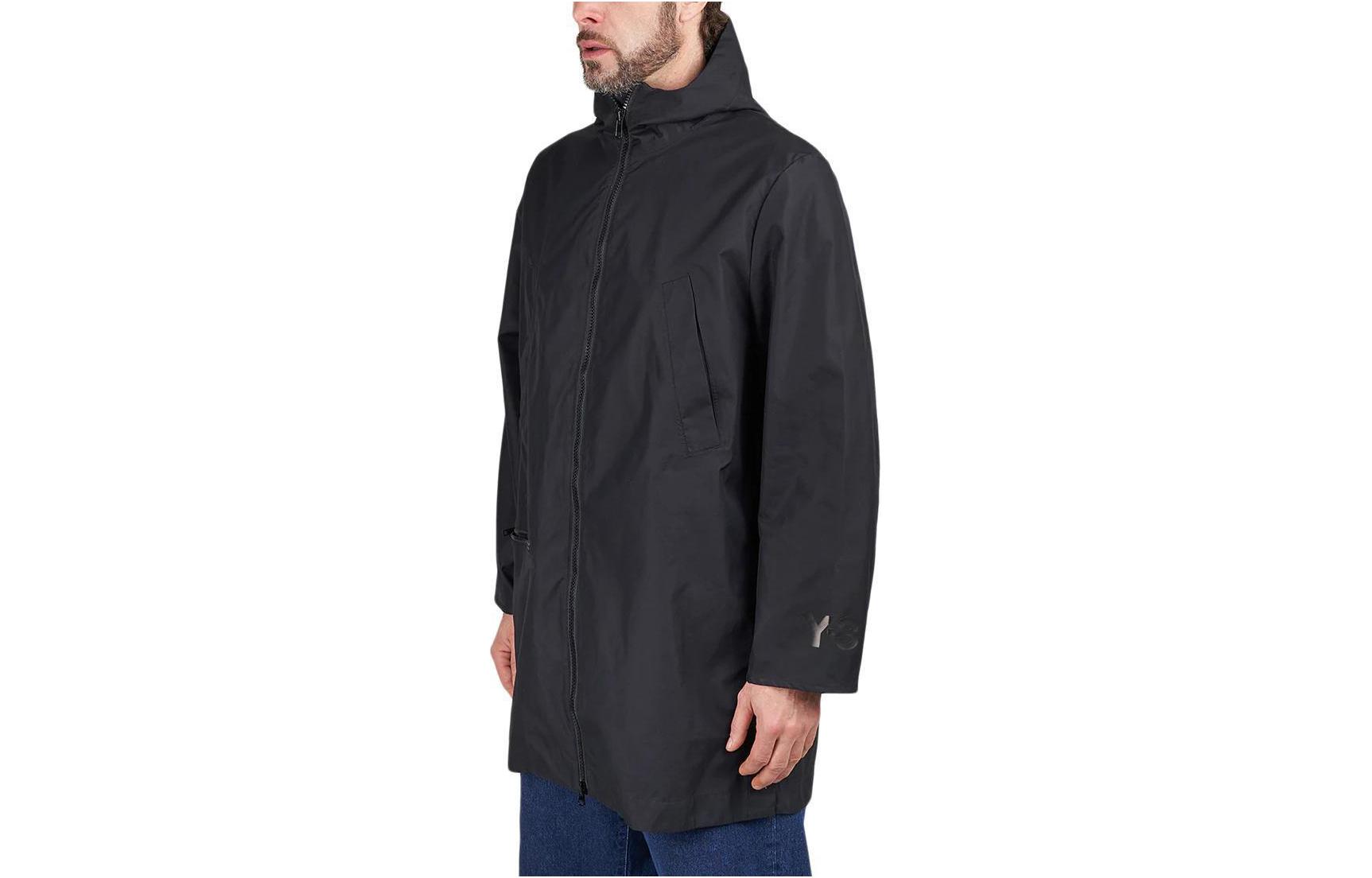 Purchase 阿迪达斯纯色长袖连帽夹克黑色 CF0349