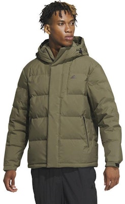 adidas Jaket Down Hijau Zaitun Solid Berhoodie - Kasual dan Hangat. IW0781 Shop adidas Jaket Down Hijau Zaitun Solid Berhoodie - Kasual dan Hangat. IW0781