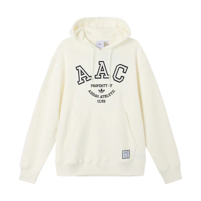 adidas AAC Hoodie White Sweatshirt with Embroidered Letters IM4578