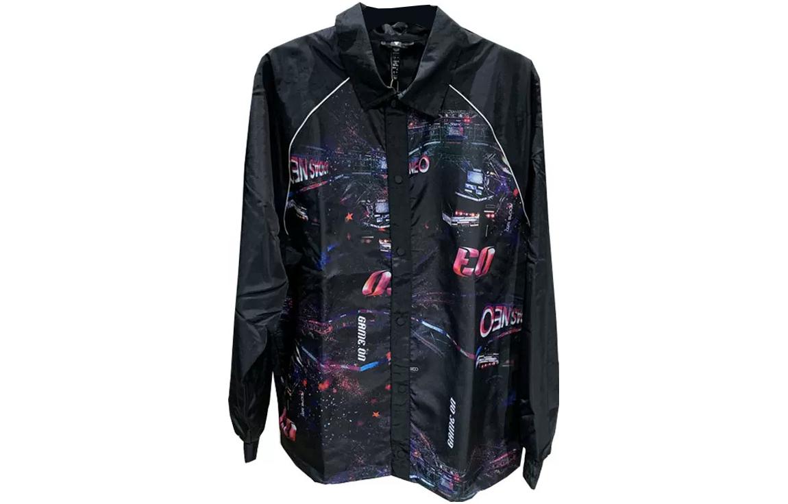 adidas Abstract Logo Print Raglan Long Sleeve Jacket Men’s Black IA6868