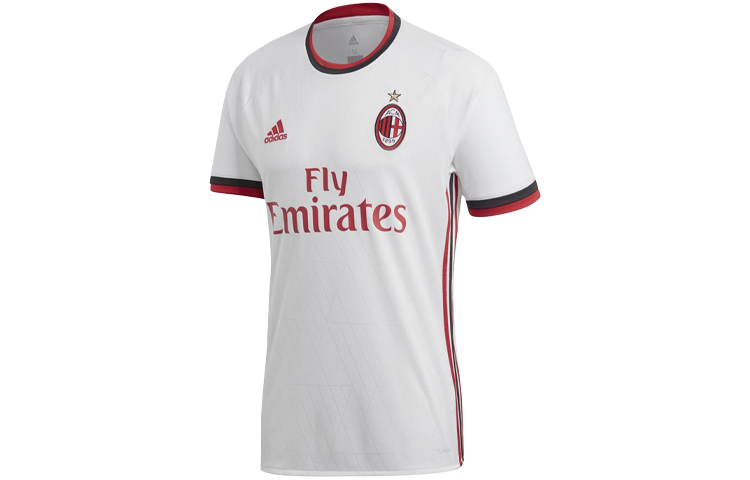 Buy adidas AC Milan Away Fan Jersey 2017-18 White Short Sleeve Soccer Shirt BR8946