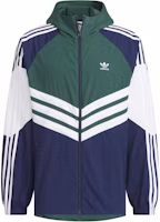 adidas ADC Windbreaker Retro Colorblock Hoodie Jacket White Green JM7261 adidas ADC Windbreaker Retro Colorblock Hoodie Jacket White Green JM7261