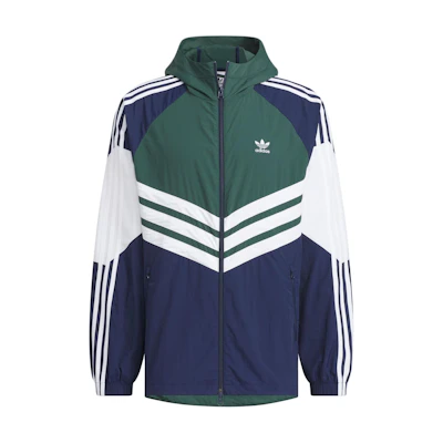 adidas ADC Windbreaker Retro Colorblock Hoodie Jacket White Green JM7261