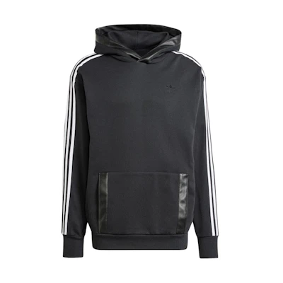 adidas ADDICOLOR Logo Striped Print Black Slim-Fit Hoodie IZ4053
