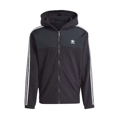 adidas ADICOLOR 3-Stripes FW24 Teddy Fleece Hoodie Black Jacket IZ4802