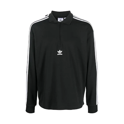 adidas ADICOLOR 3-Stripes Logo Embroidered Pullover Sweatshirt Black Mens HK7425