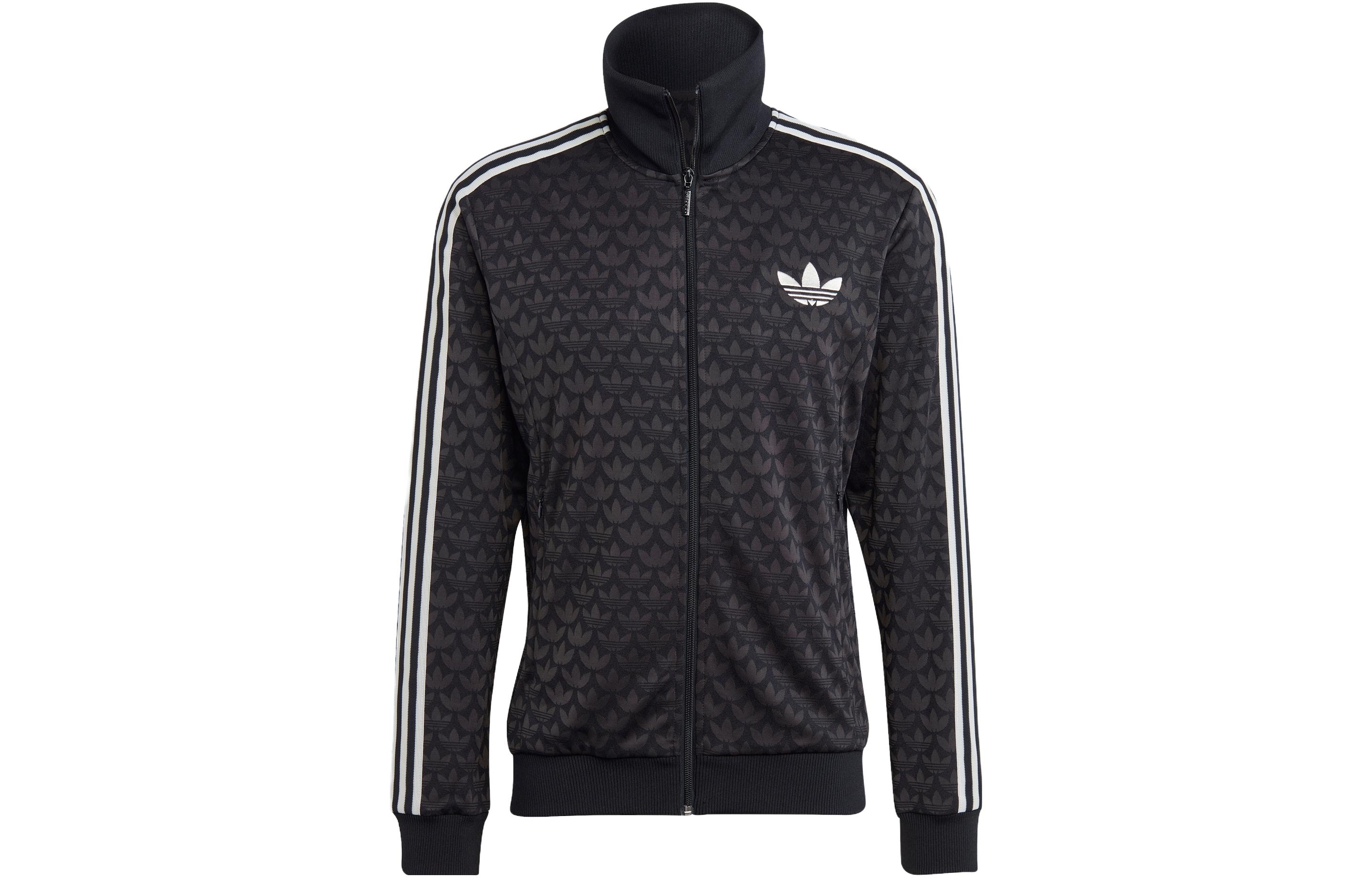 adidas Adicolor 70s Monogram Retro Track Jacket Black Mens IP6982