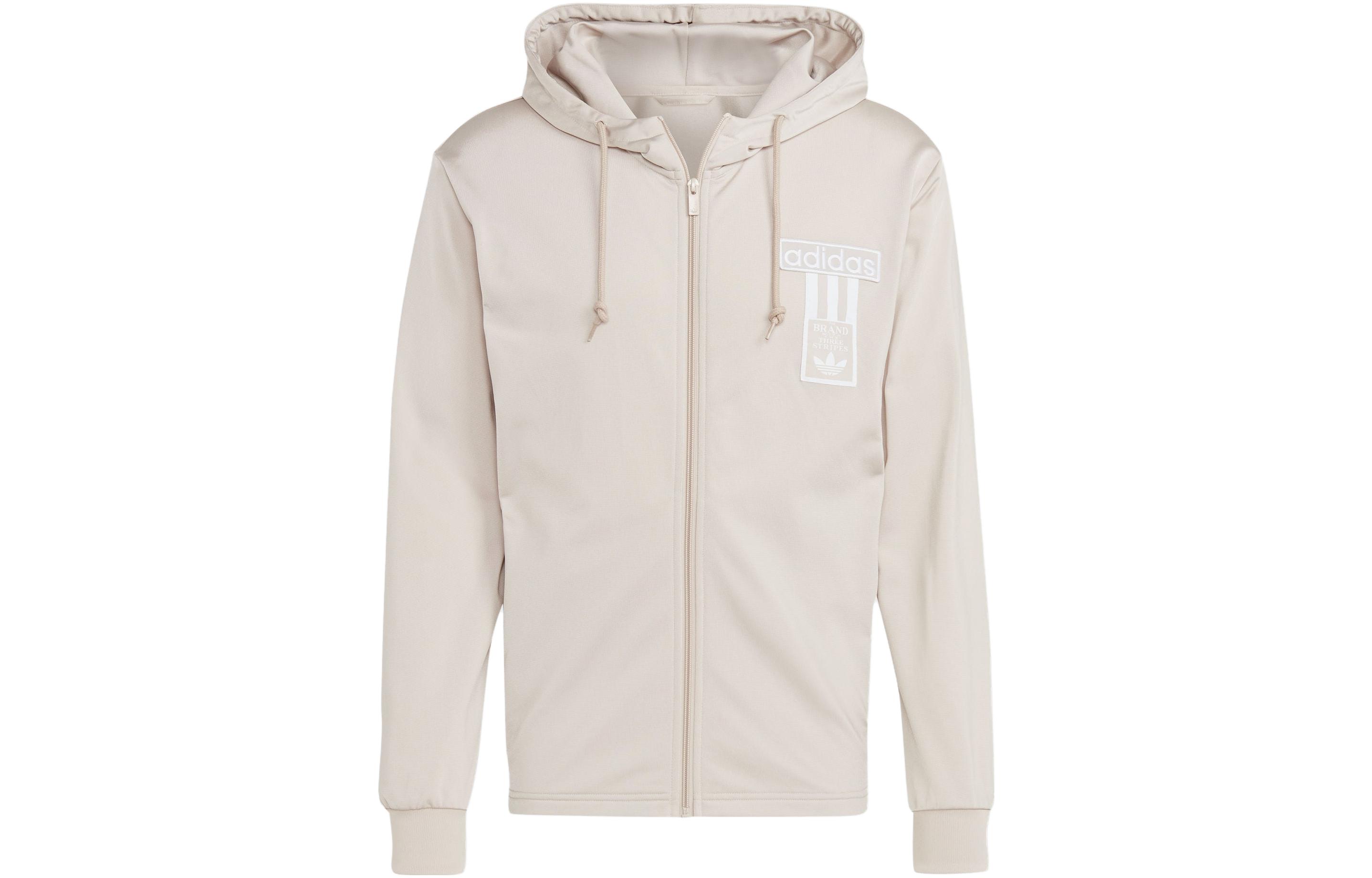 adidas Adicolor Adibreak Beige Hoodie with Logo Print and 3-Stripes Design IN8078