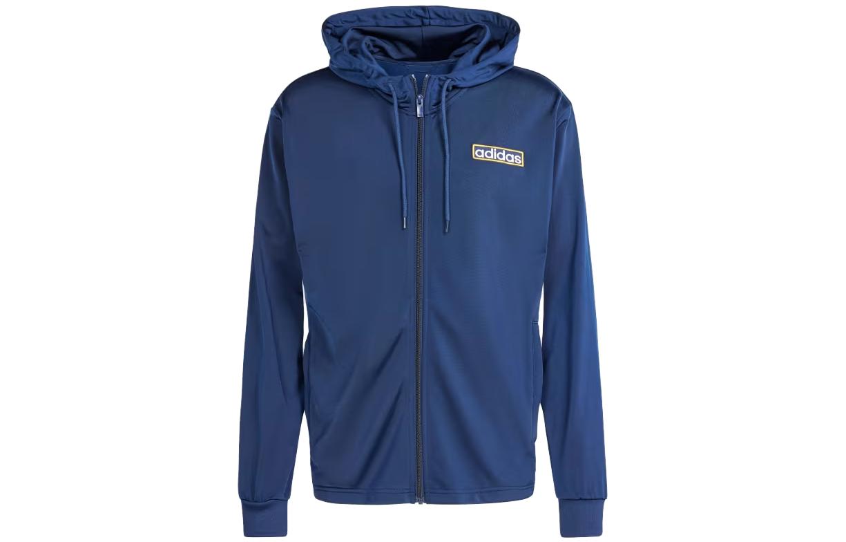 adidas Adicolor Adibreak Full-Zip Hoodie Navy Blue Letter Logo Long Sleeve Jacket Men IM8208
