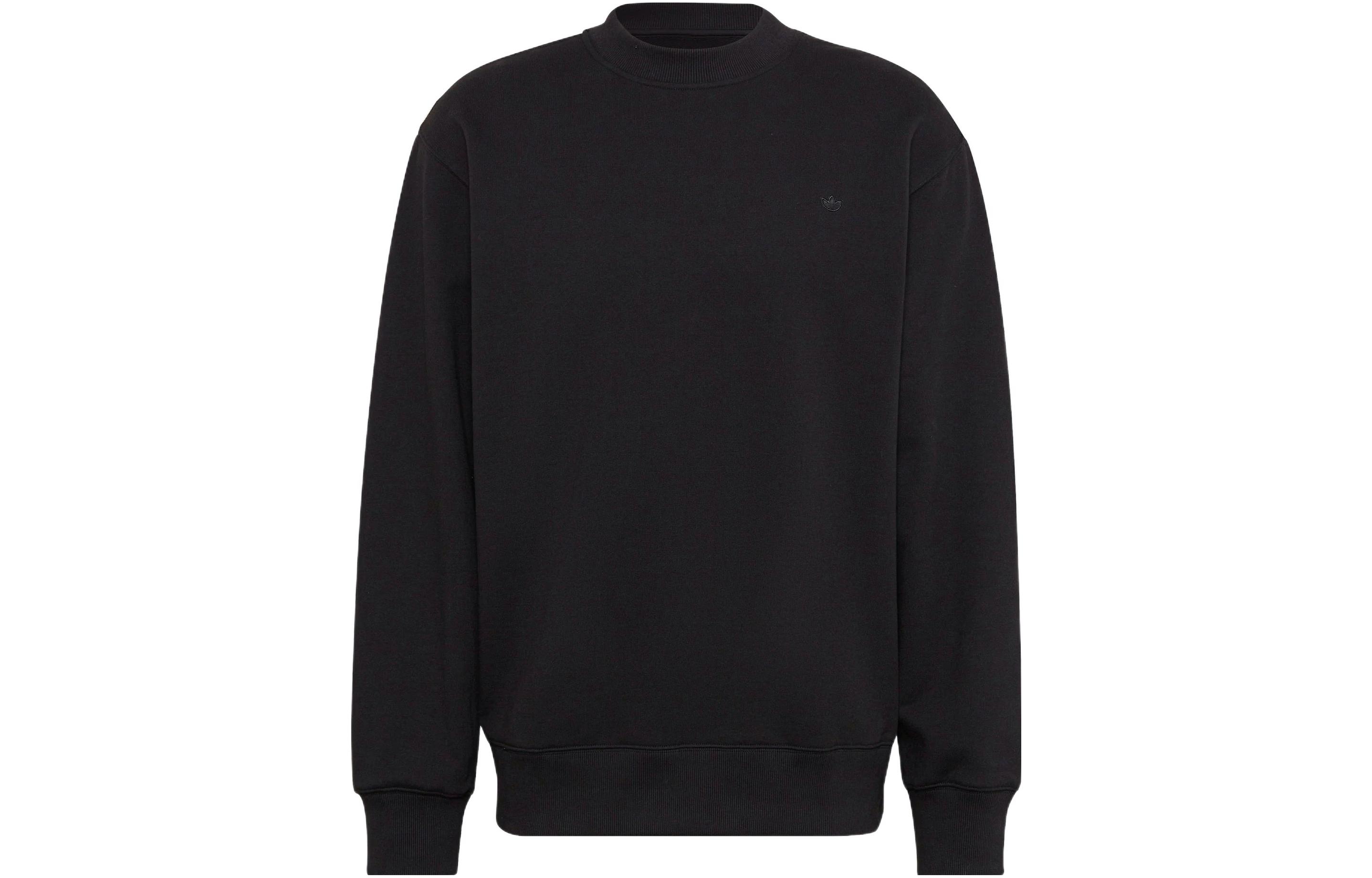 adidas ADICOLOR Black Pullover Sweatshirt with Solid Logo Print HK2938