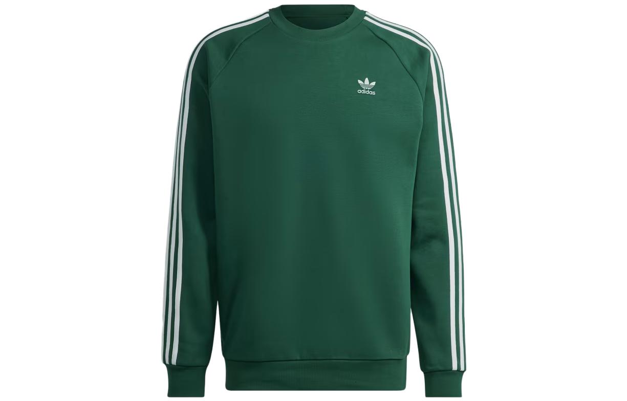 adidas ADICOLOR CLASSICS Crewneck Striped Pullover Sweatshirt Men’s Dark Green IA4863
