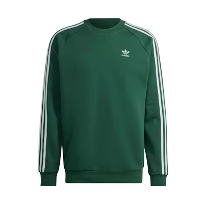 adidas ADICOLOR CLASSICS Crewneck Striped Pullover Sweatshirt Men’s Dark Green IA4863