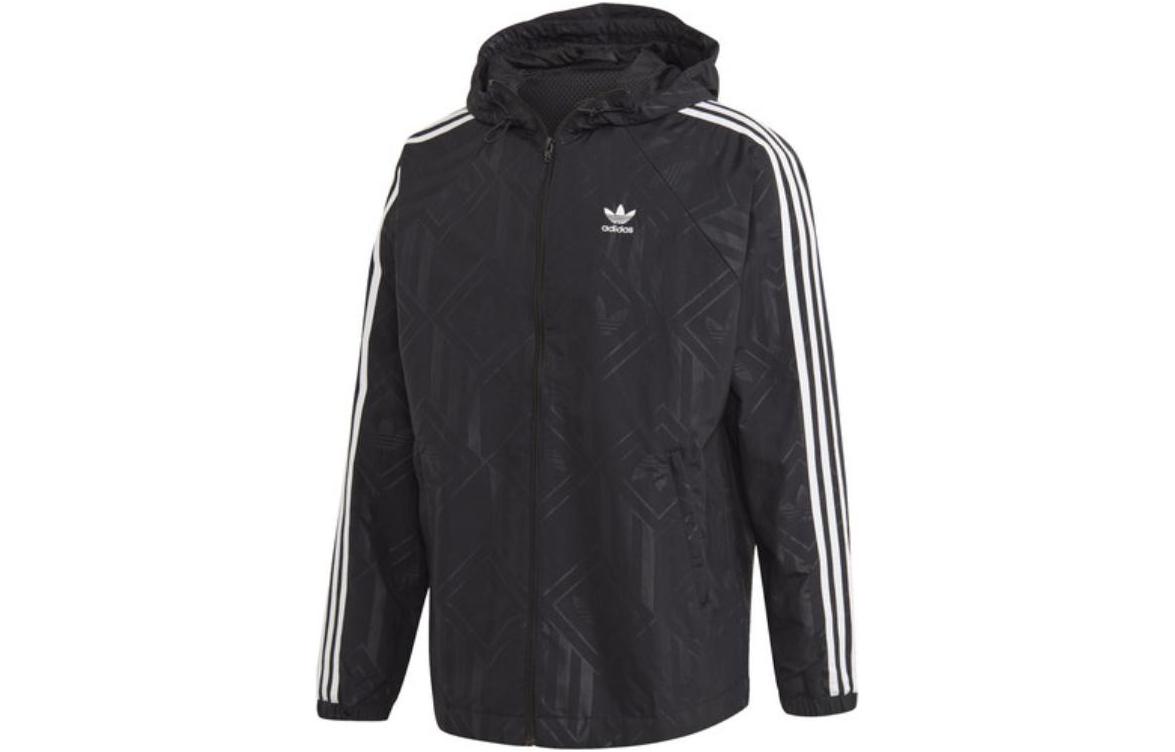 adidas Adicolor Classics Firebird Black Striped Logo Hoodie Jacket GD5844