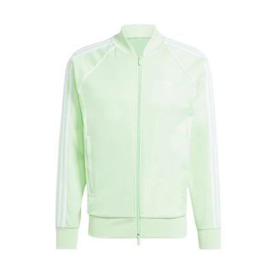 adidas Adicolor Classics SST Track Jacket Green Striped Zip-Up Long Sleeve IR9882