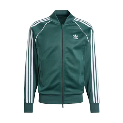 adidas Adicolor Classics SST Track Jacket Mineral Green Ribbed Long Sleeve IY9857