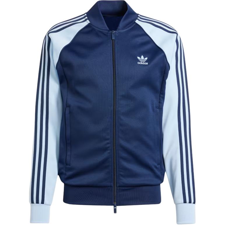 adidas Adicolor Classics SST Zip-Up Track Jacket Sky Blue Striped Casual IY8732