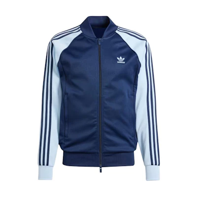 adidas Adicolor Classics SST Zip-Up Track Jacket Sky Blue Striped Casual IY8732