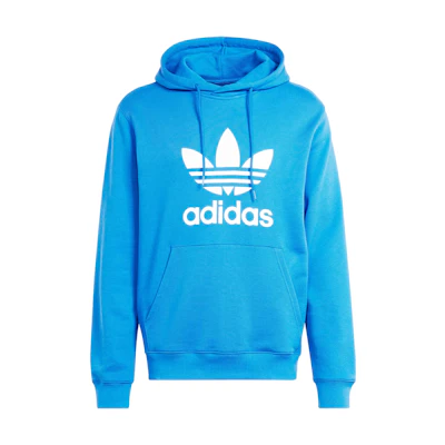 adidas Adicolor Classics Trefoil Hoodie Blue Logo Print Long Sleeve Hoodie IM9410