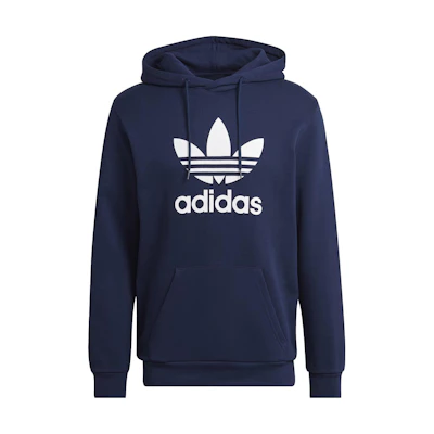 adidas Adicolor Classics Trefoil Hoodie Blue Logo Print Long Sleeve HK5298