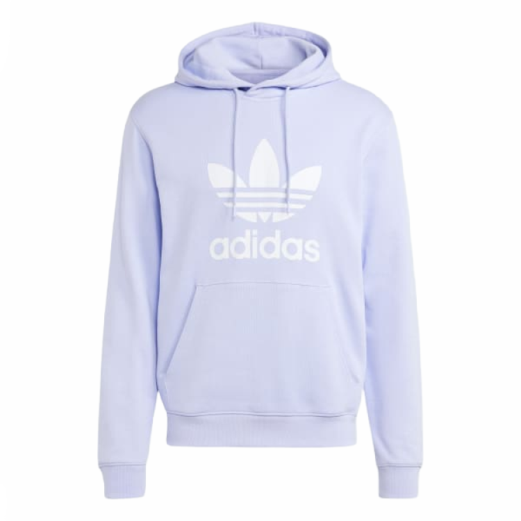 adidas Adicolor Classics Trefoil Hoodie Purple Pullover with Logo Print IM9402