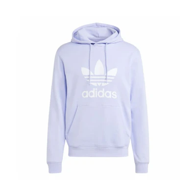 adidas Adicolor Classics Trefoil Hoodie Purple Pullover with Logo Print IM9402